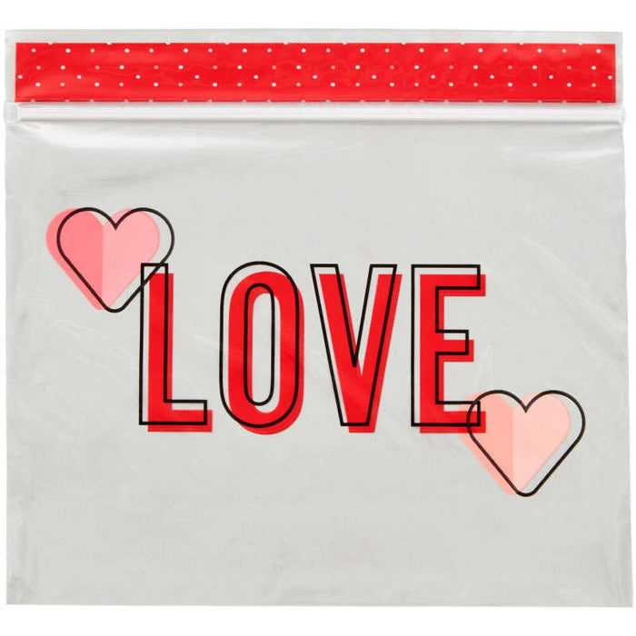 Wilton Clear “LOVE" and Hearts Valentine's Day Resealable Treat Bags, 20-Count