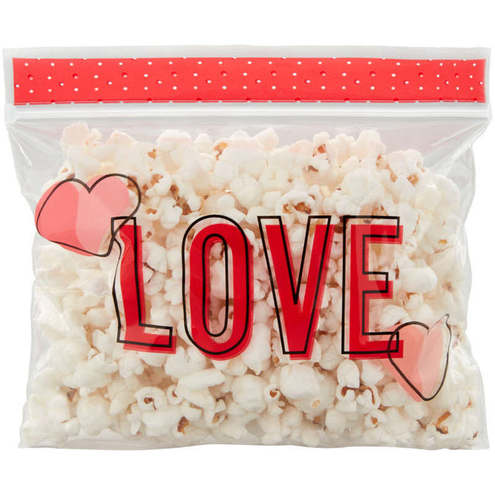 Wilton Clear “LOVE" and Hearts Valentine's Day Resealable Treat Bags, 20-Count