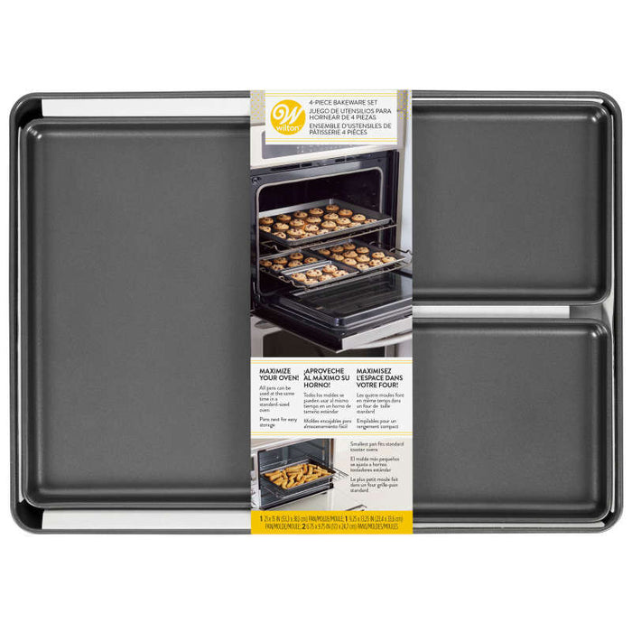 Oven Maximizer Non-Stick Baking Sheet Set, 4-Piece — Cake and Candy Supply