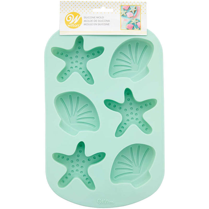 Wilton Starfish and Seashell Silicone Baking and Candy Mold, 6-Cavity