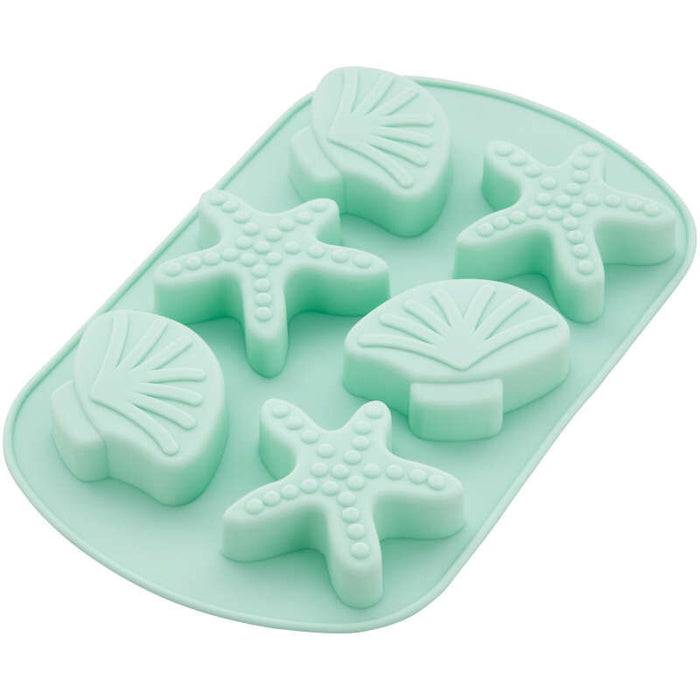 Wilton Starfish and Seashell Silicone Baking and Candy Mold, 6-Cavity