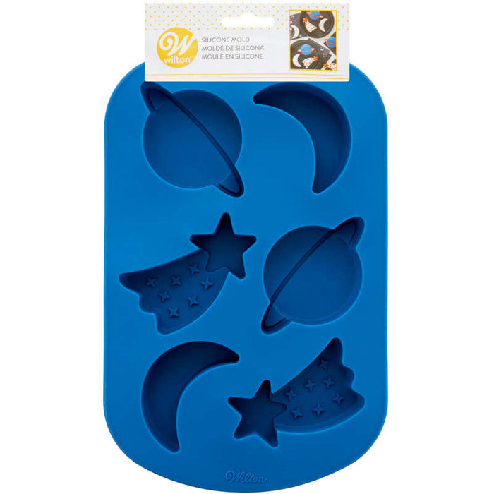 Wilton Shooting Star, Planet and Moon Silicone Baking and Candy Mold Galaxy, 6-Cavity