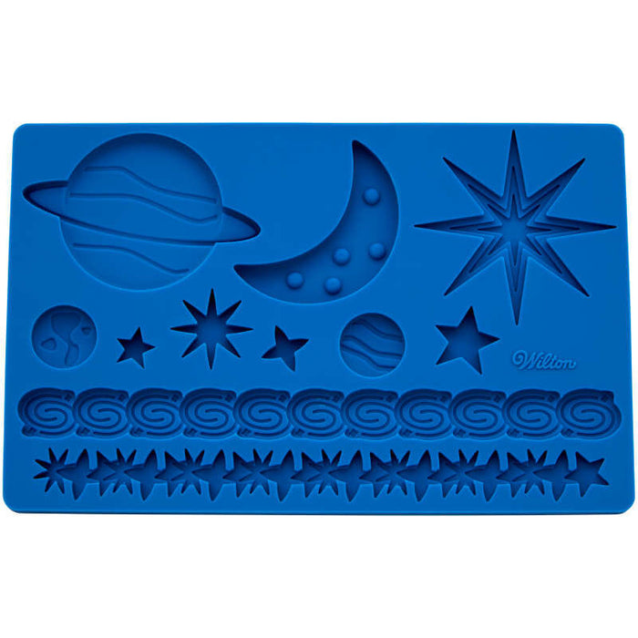Wilton Outer Space Silicone Fondant and Gum Paste Mold, 11-Cavity