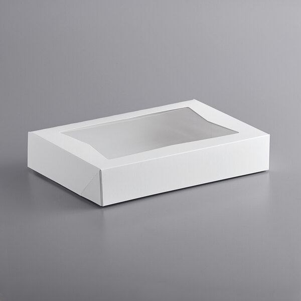 12 x 8.5 x 2.25" White Bakery Boxes with Window Pastry Boxes for Cakes, Cookies and Desserts