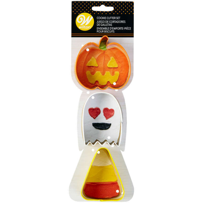 Wilton Pumpkin, Ghost and Candy Corn Cookie Cutter Set, 3-Piece