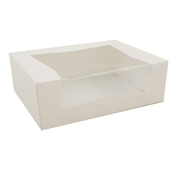 9 x 7 x 3.5" White Bakery Boxes with Window Pastry Boxes for Cakes, Cookies and Desserts