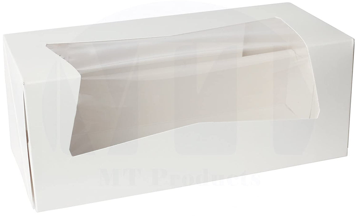 9 x 4 x 3.5" White Bakery Boxes with Window Pastry Boxes for Cakes, Cookies and Desserts