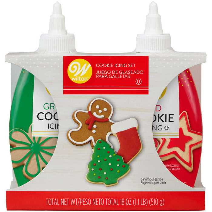 Wilton Red & Green Cookie Icing 9oz 2/Pkg