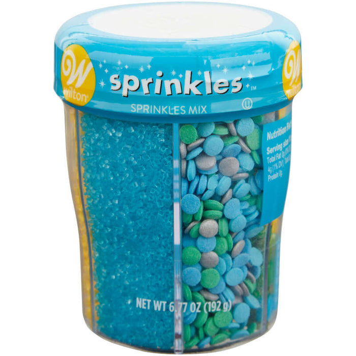 Wilton Blue, Yellow and Teal 6-Cell Sprinkle Mix, 6.77 oz.