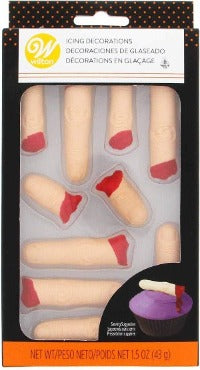 Wilton 10 Count Severed Finger Halloween Icing Decorations