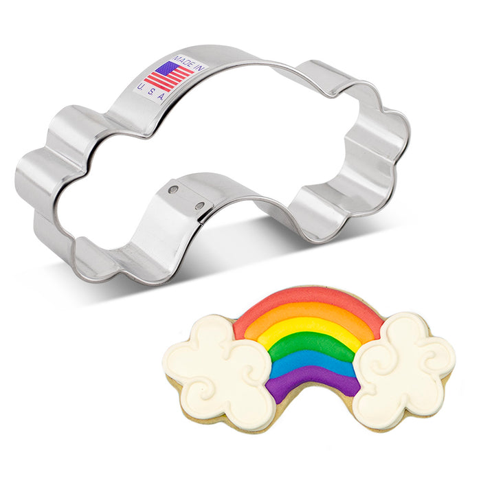 Ann Clark Rainbow Cookie Cutter with clouds