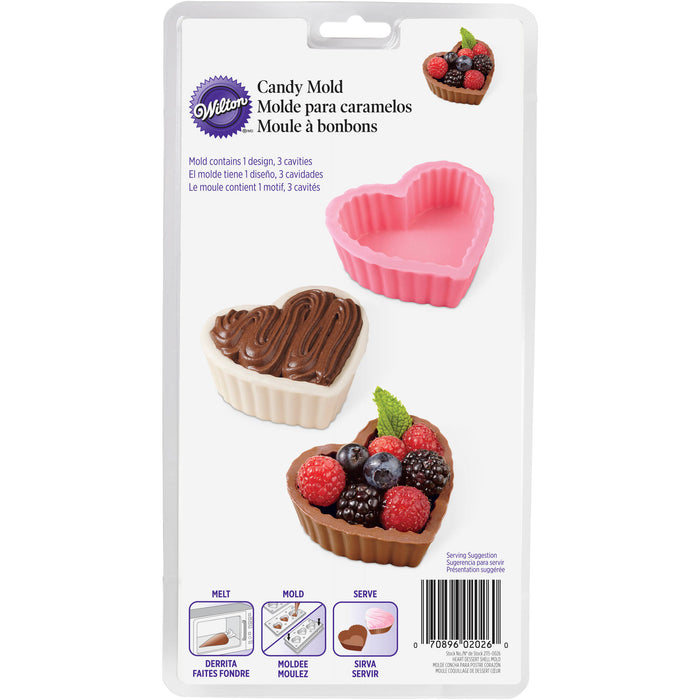 Wilton 3-Cavity Dessert Shell Candy Mold, Heart