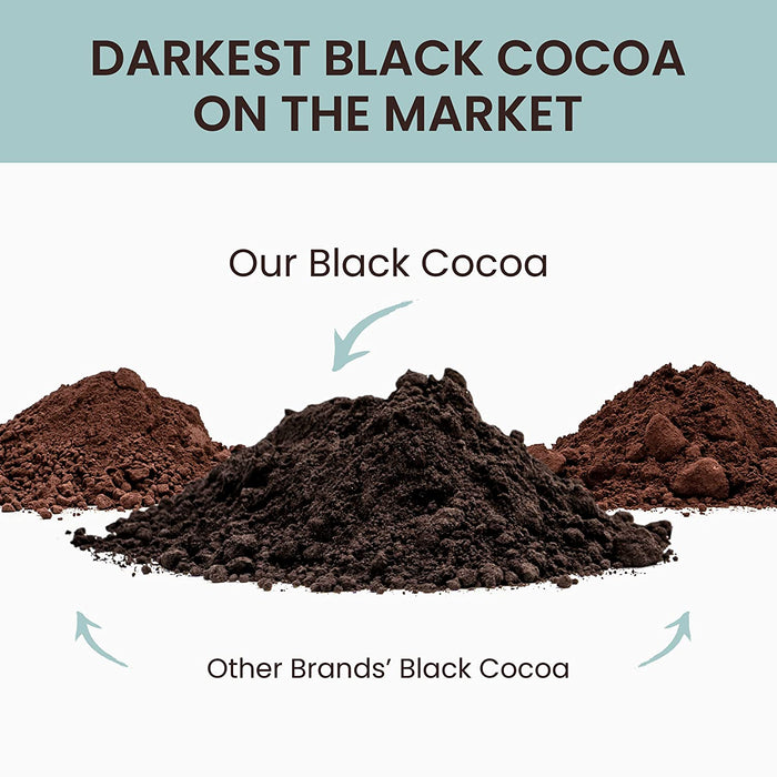 The Cocoa Trader - Black Cocoa Powder for Baking (1lb) and making black icing