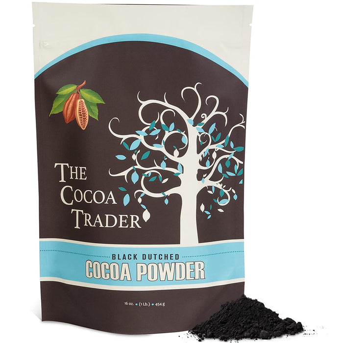 The Cocoa Trader - Black Cocoa Powder for Baking (1lb) and making black icing