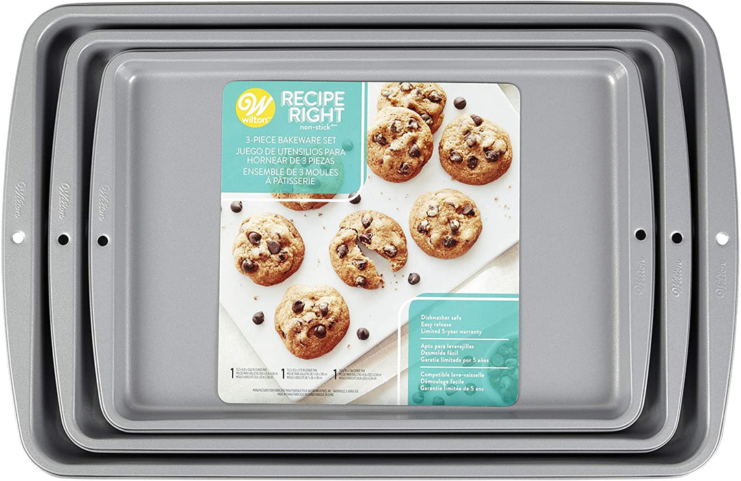 Wilton Recipe Right Non-Stick Cookie Sheet Set, 3-Piece — Cake and Candy  Supply
