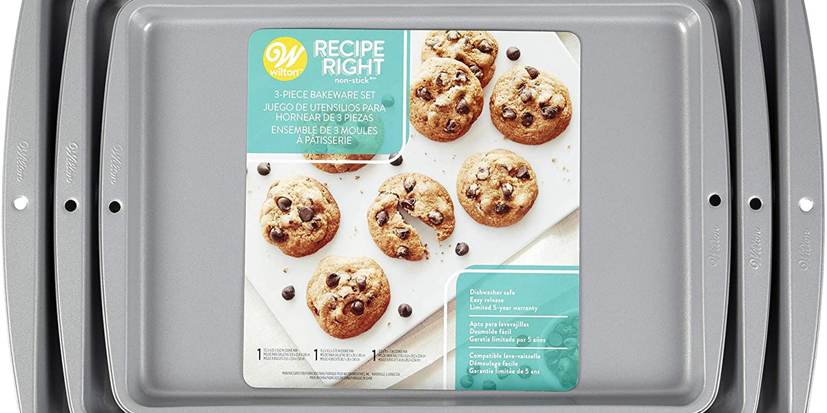 Wilton Recipe Right Non-Stick Cookie Sheet Set, 3-Piece — Cake and