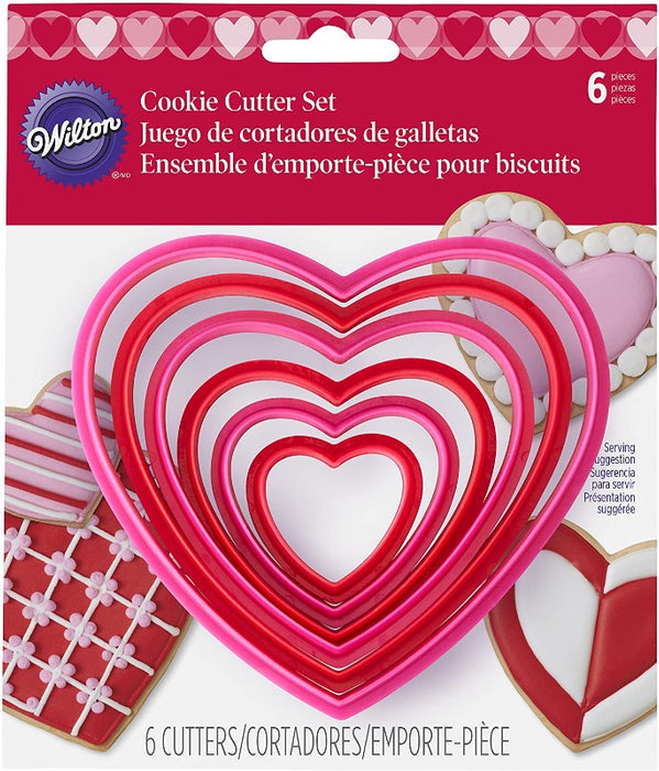 Wilton 6 Piece Nested Heart Shaped Cookie Cutter Set