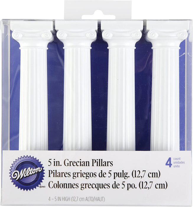 Wilton 4-Pack Grecian Pillars for Cakes, 5-Inch