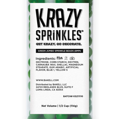 Krazy Sprinkles Green 8mm Sprinkle Beads by Bakell