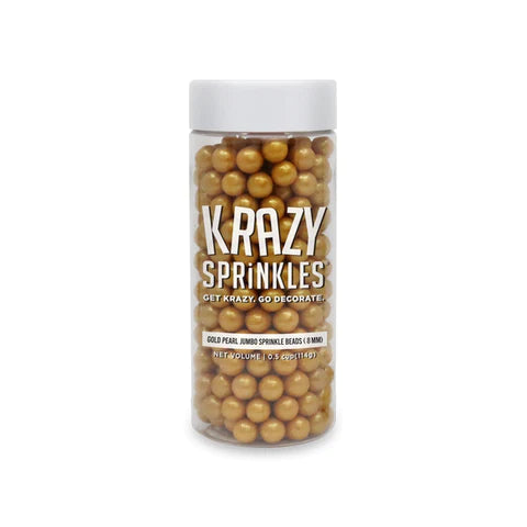 Krazy Sprinkles Gold Pearl 8mm Sprinkle Beads by Bakell