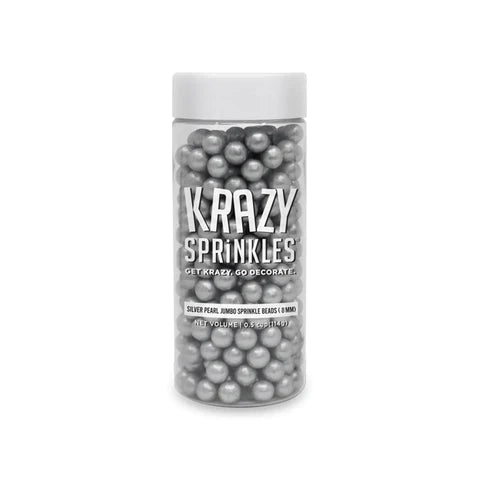 Krazy Sprinkles Silver Pearl 8mm Sprinkle Beads by Bakell