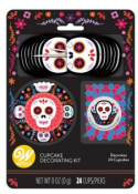 Wilton Day of the Dead cupcake set kit with picks toppers, sprinkles and liners included