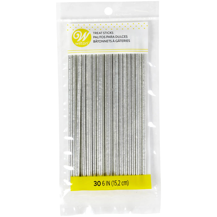Wilton SILVER 6-Inch Cake Pop Treat Candy Sticks, 30-Count