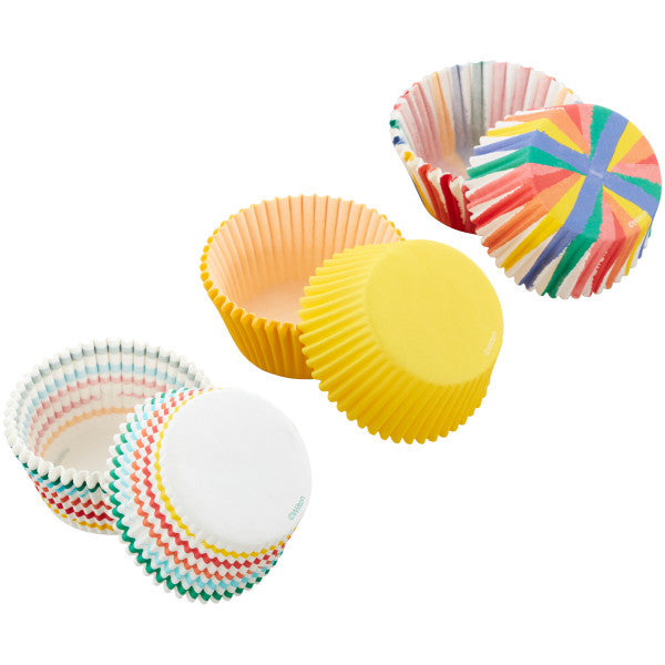 Wilton Rainbow, Striped and Yellow Standard Baking Cups, 75-Count