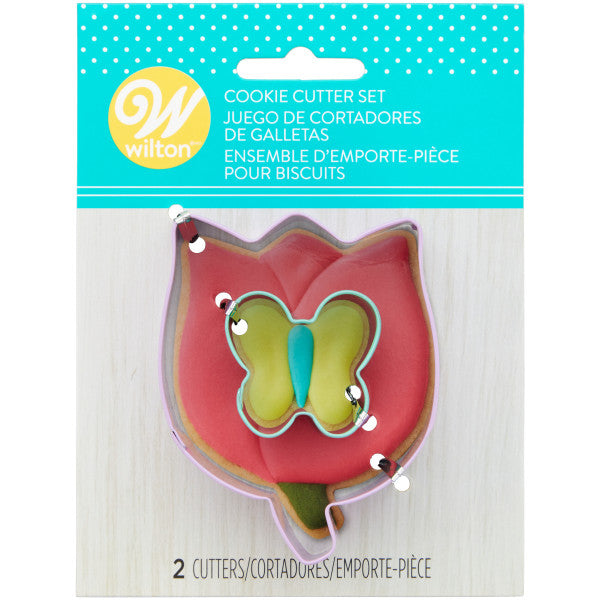Wilton Metal Spring Butterfly and Flower Cookie Cutter Set, 2-Piece