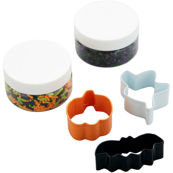 Wilton Halloween Sprinkles and Cookie Cutter Set, 5-Piece