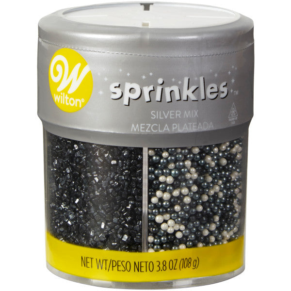 Wilton Pearlized Silver Sprinkle Assortment, 3.8 oz.