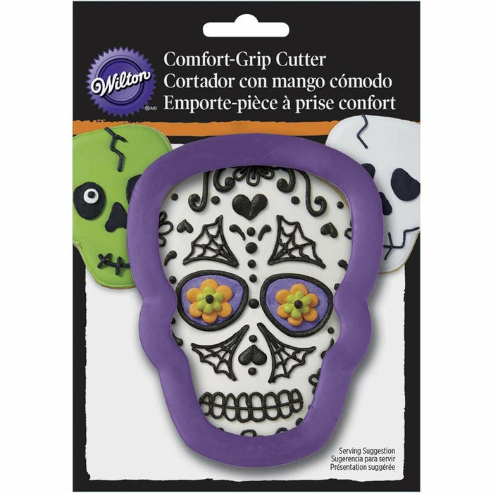 Wilton Halloween Comfort Grip Purple Skull Cookie Cutter