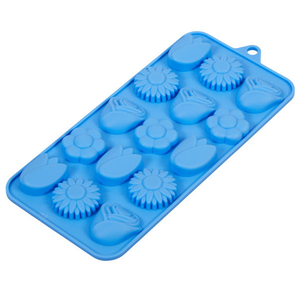 Wilton Silicone Flowers Candy Mold, 15-Cavity