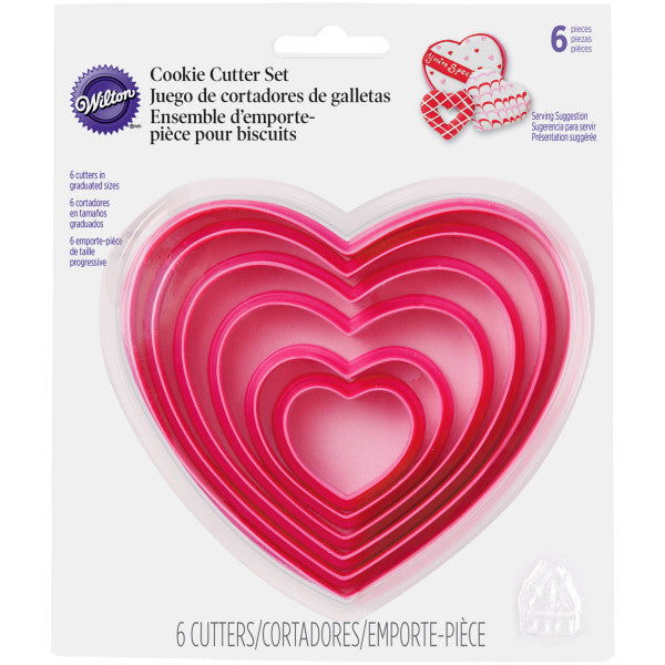 Wilton Plastic Nesting Heart Cookie Cutter Set, 6-Piece