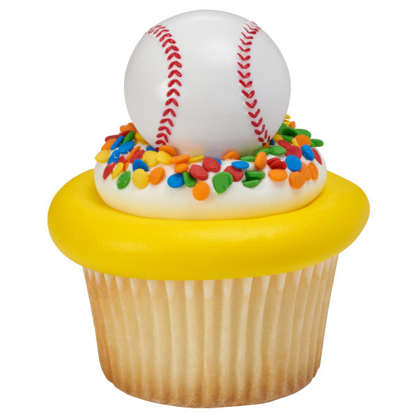 Baseball 3D ball Cupcake Cake rings- set of 12