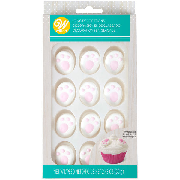 Wilton Easter Bunny Feet Icing Decorations, 24-Count