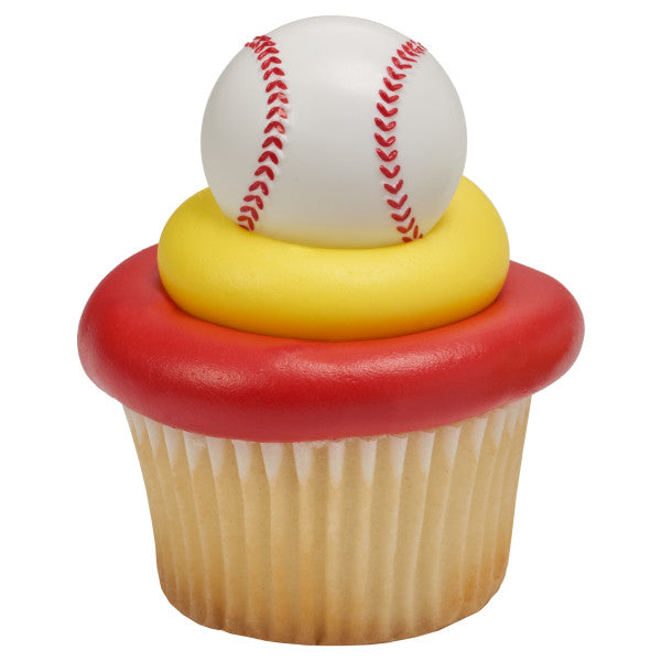 Baseball 3D ball Cupcake Cake rings- set of 12