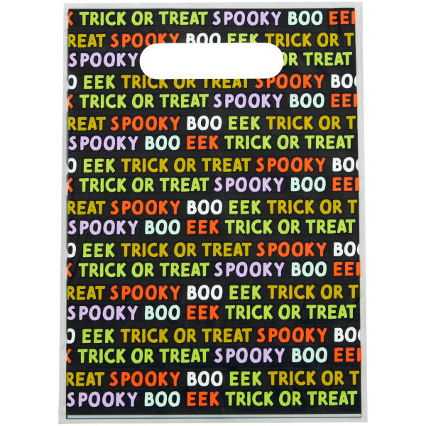 Wilton Spooky Words Halloween Treat Bags with Handles, 12-Count