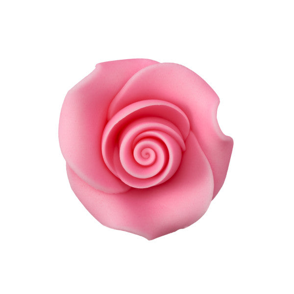 Pink 1.5" Rose Sugar Soft Premium Edible Decorations - 36 roses per order