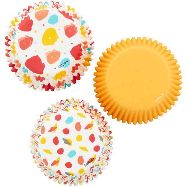 Wilton Large Polka Dot, Small Polka Dot and Yellow Standard Baking Cups, 75-Count
