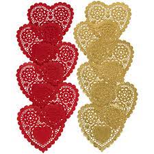 Wilton Red and Gold Heart Doilies
