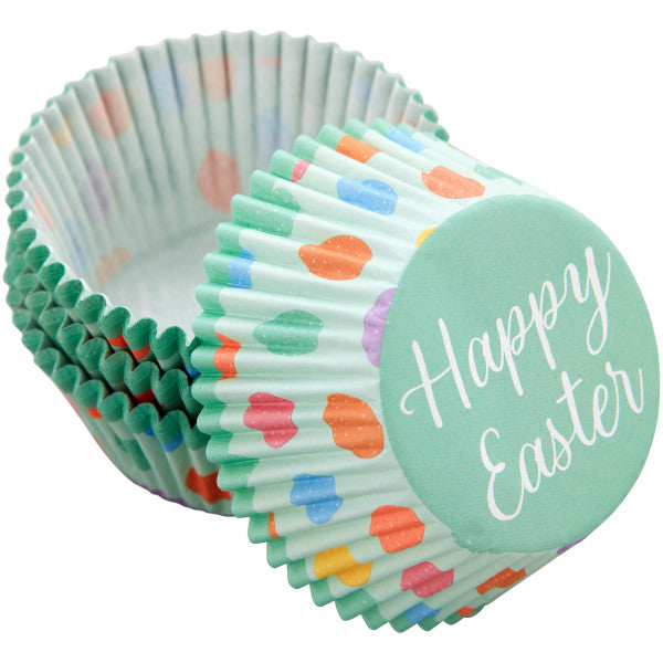 Wilton “Happy Easter" Paper Spring Easter Egg Cupcake Liners, 75-Count
