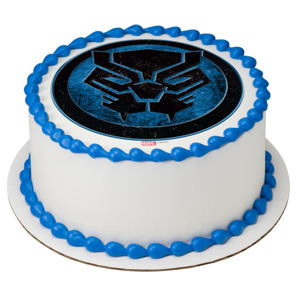 Marvel Avengers Black Panther Icon Edible Cake Image PhotoCake