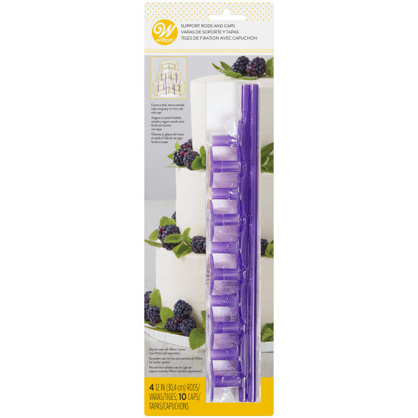 Wilton Plastic Support Rods and Caps, 14-Piece