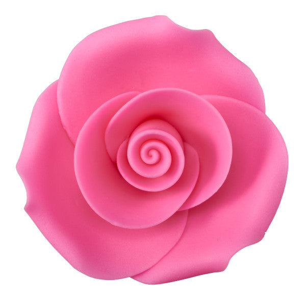 Pink 2" Rose Sugar Soft Premium Edible Decorations - 18 roses per order