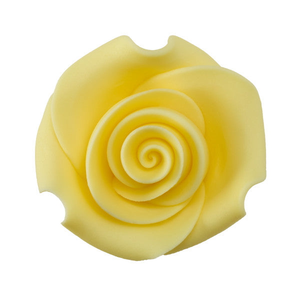 Yellow 1.5" Rose Sugar Soft Premium Edible Decorations - 36 roses per order