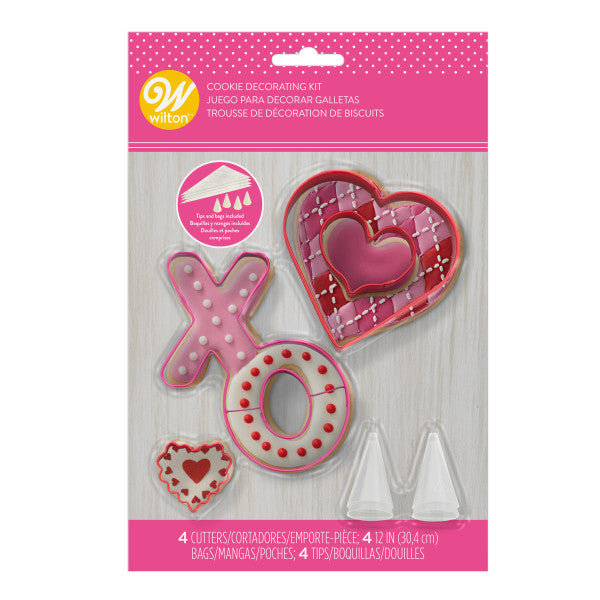 NEW Wilton LOVE 4 Piece Set & HEARTS Metal Cookie Cutter Valentines Day!
