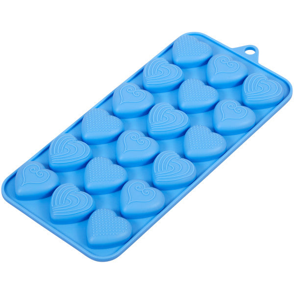 Wilton Silicone Fancy Hearts Candy Mold, 18-Cavity