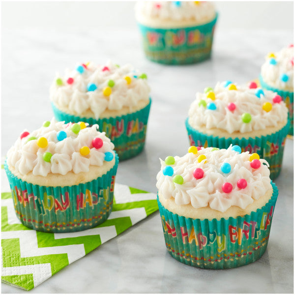 Wilton Happy Birthday Cupcake Liners, 50-Count