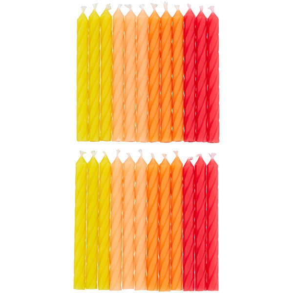 Wilton Red, Orange and Yellow Ombre Birthday Candles, 24-Count